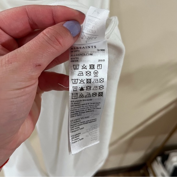 Allsaints white long sleeve top - Picture 6 of 6